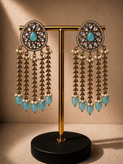 Auraya Baby Blue Zareen Cascade Earrings